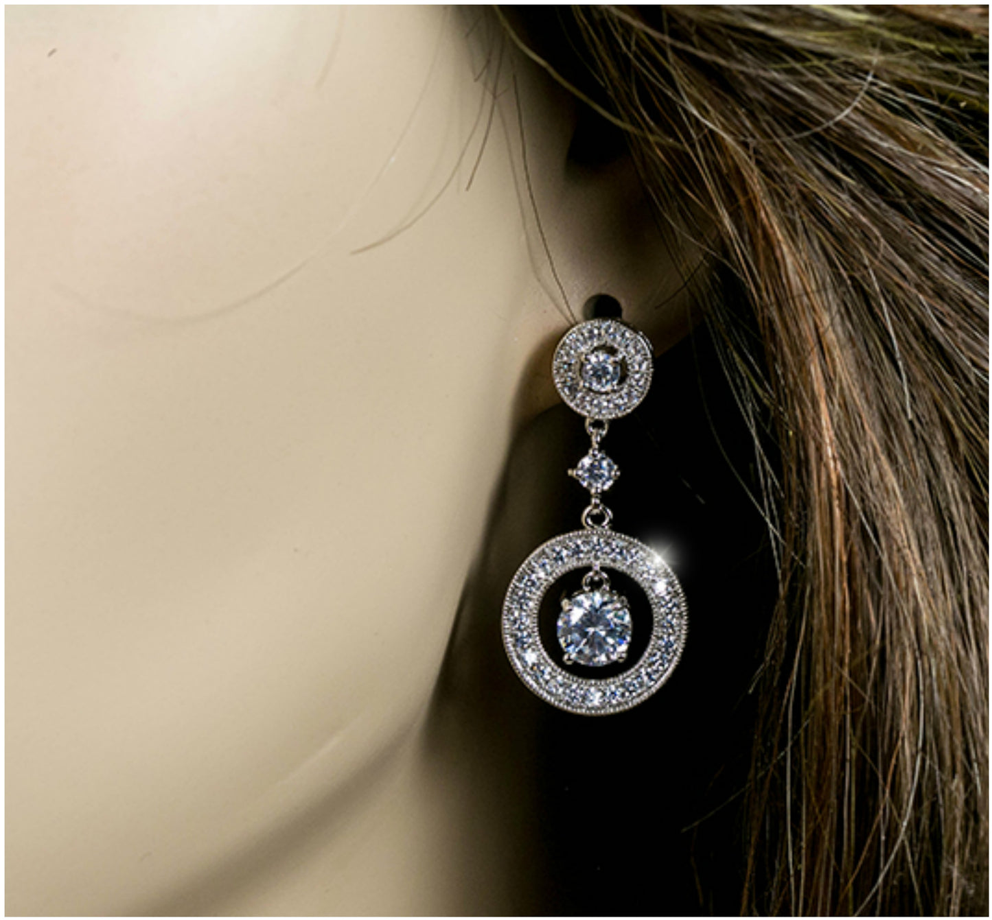 Cherie Circle Dangle Earrings | 2ct - Beloved Sparkles