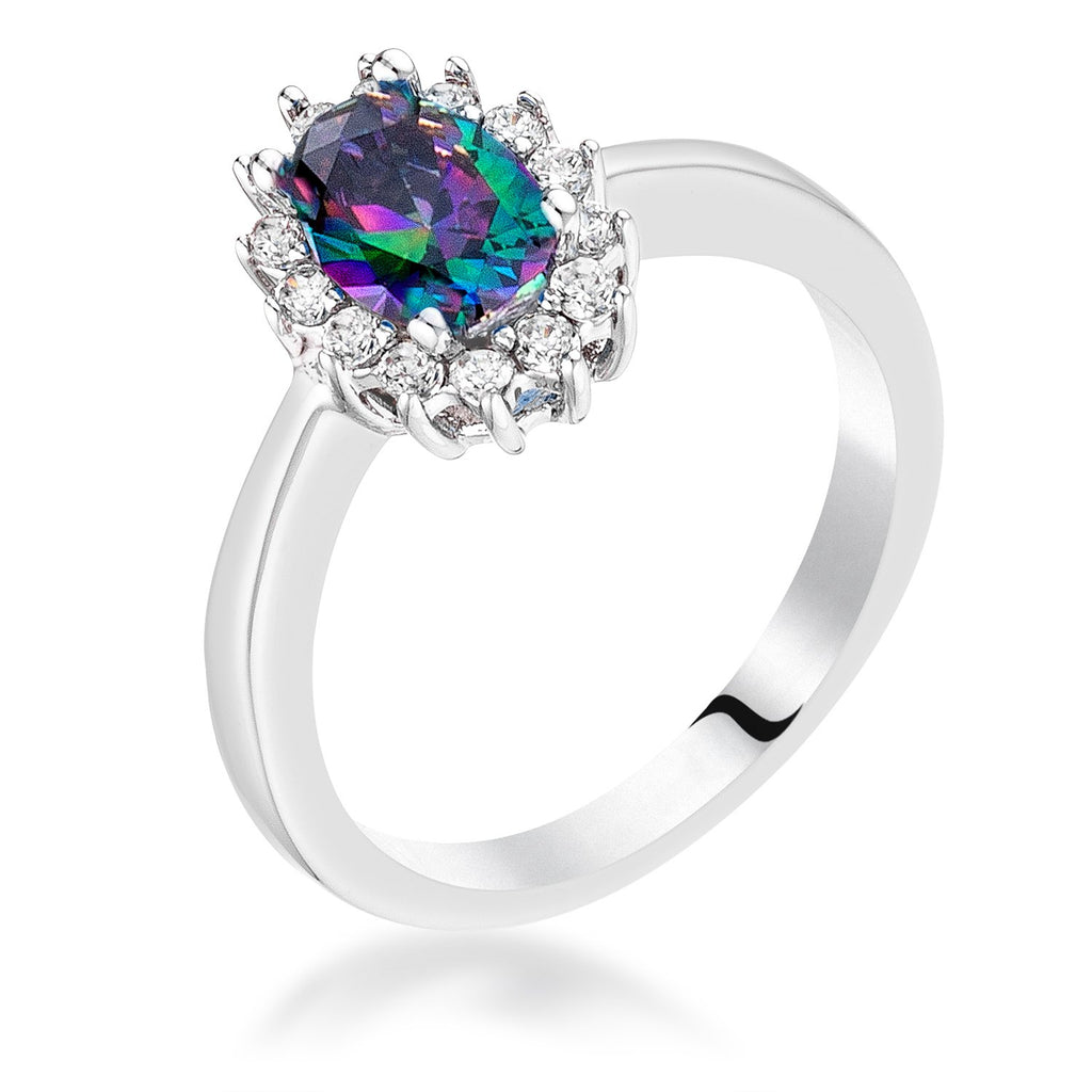 Chesna Mystic Blue Halo Ring | 2ct