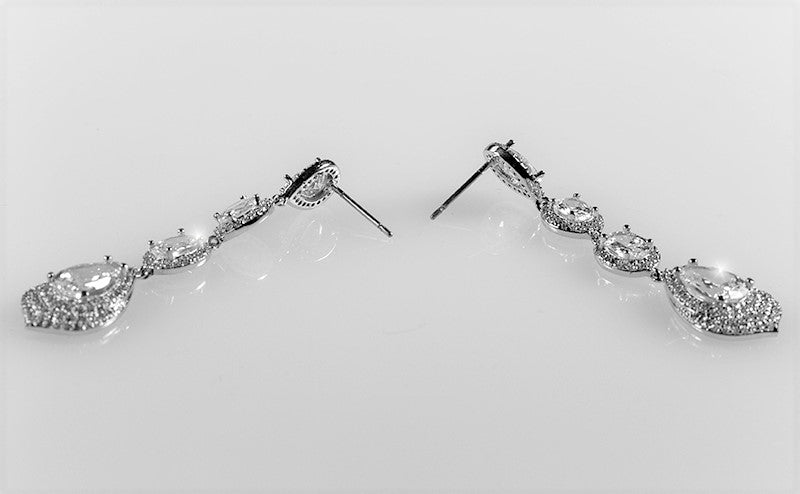 Chloey Linear CZ Chandelier Earrings