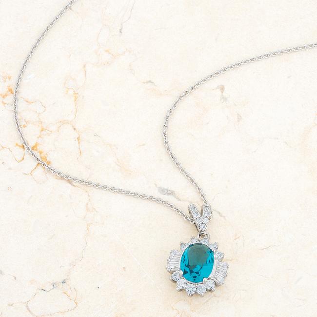 Chrisalee Oval CZ Vintage Halo Pendant | 3.5ct