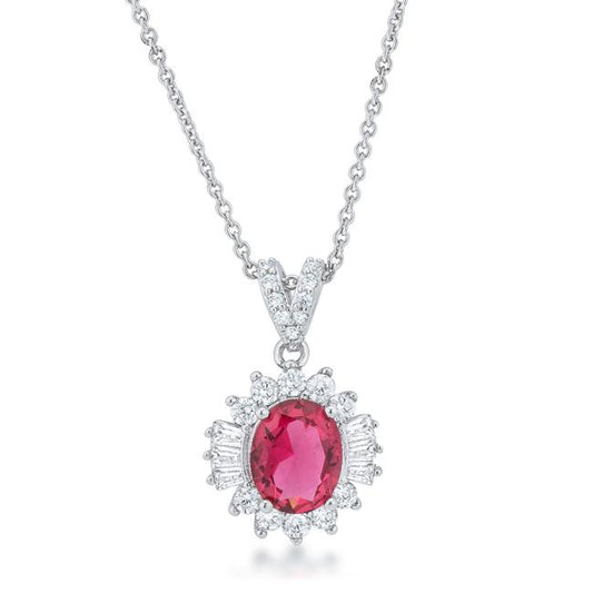 Chrisalee Oval CZ Vintage Halo Pendant | 3.5ct