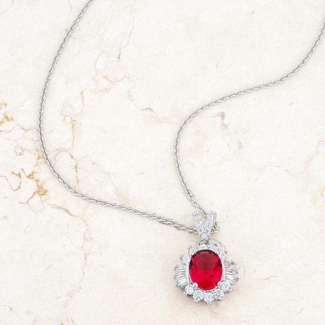 Chrisalee Oval CZ Vintage Halo Pendant | 3.5ct