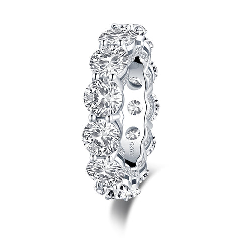 Christian 6mm Round CZ 925 Sterling Silver Eternity Ring | 11ct | Sterling Silver