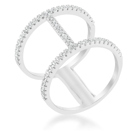 Christina CZ Contemporary Wide Band Ring