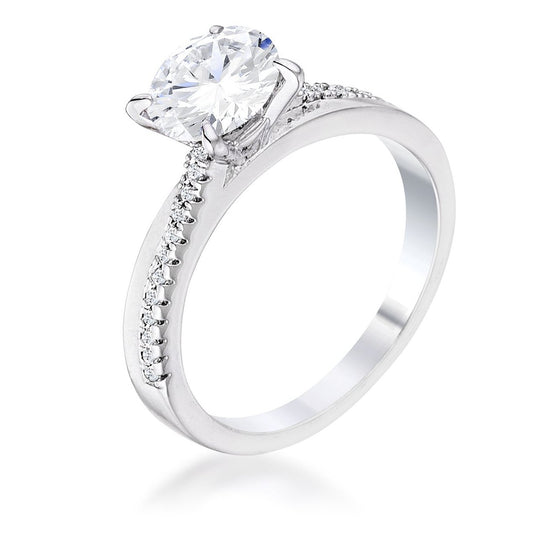 Cicely Contemporary 7mm Round CZ Engagement Ring |1ct