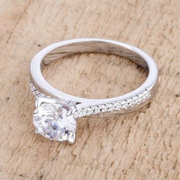 Cicely Contemporary 7mm Round CZ Engagement Ring |1ct