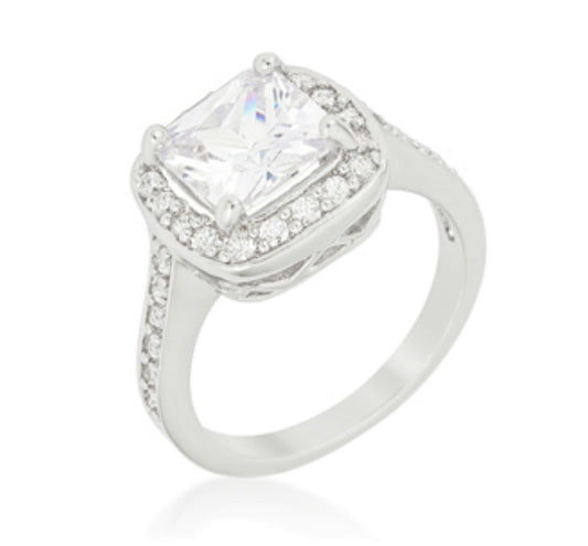 Clarissa 9mm Cushion Halo Engagement Ring | 4.1ct | 5ct