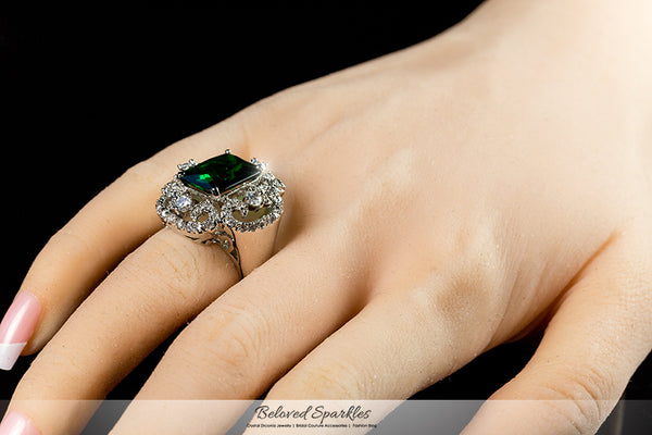 Coco Vintage Emerald Green Cocktail Statement Ring Beloved