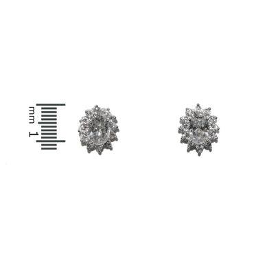 Covin Oval Halo Stud Earrings