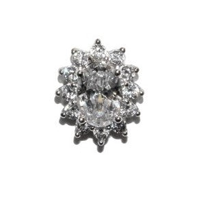 Covin Oval Halo Stud Earrings