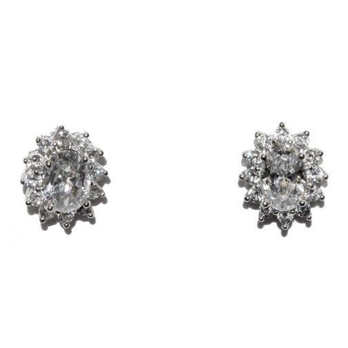 Covin Oval Halo Stud Earrings