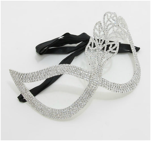 Cyntia Crystal Leaf Masquerade Mask