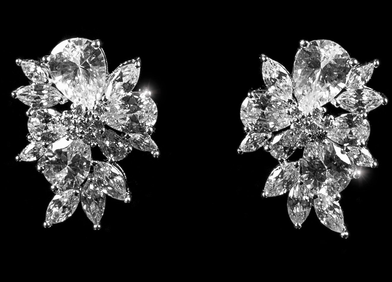 Darcia Pear Marqulise Cluster Earrings | 8ct
