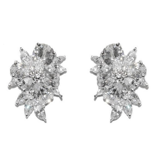 Darcia Pear Marqulise Cluster Earrings | 8ct