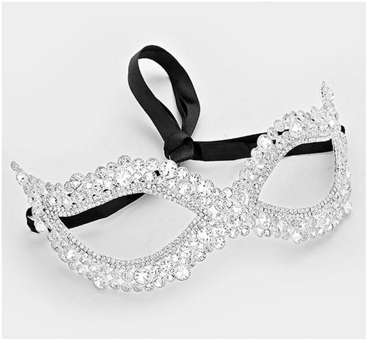 Darva Circle Cluster Modern Masquerade Mask | Crystal - Beloved Sparkles
- 1