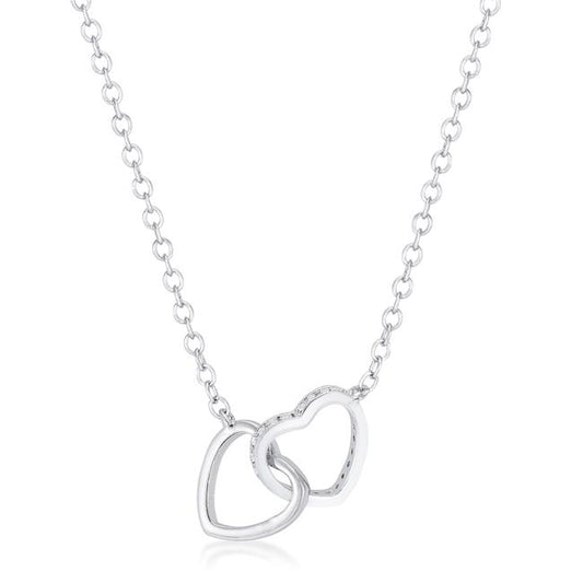 Deissy Interlocking Hearts Charm Necklace