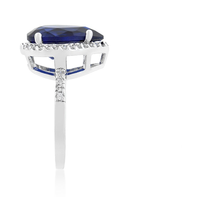 Della 14mm Sapphire Pear CZ Ring | 7ct