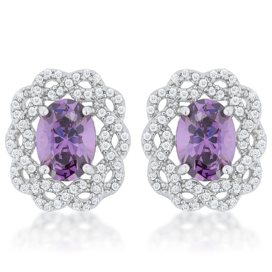 Destry 8x6mm Amethyst Oval Stud Earrings | 1.25ct