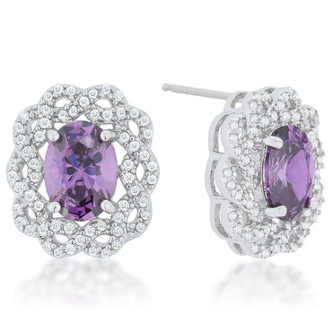Destry 8x6mm Amethyst Oval Stud Earrings | 1.25ct