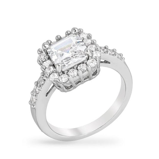 Dextra 7mm Asscher Halo Engagement Ring | 2ct | 3.2ct