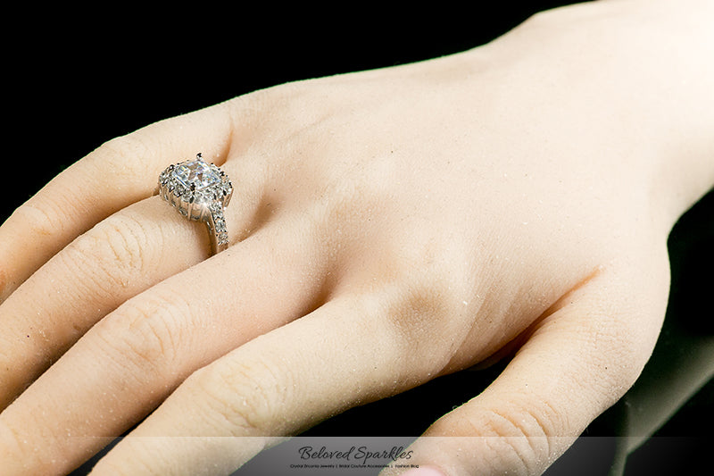 Dextra 7mm Asscher Halo Engagement Ring | 2ct | 3.2ct