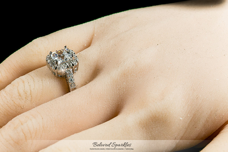 Dextra 7mm Asscher Halo Engagement Ring | 2ct | 3.2ct