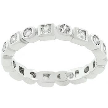 Donata CZ Bezel Eternity Band Ring | 1ct