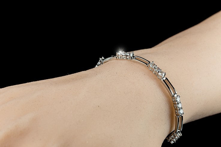 Drina Triplet Round CZ Bracelet | 6.5in | 5ct