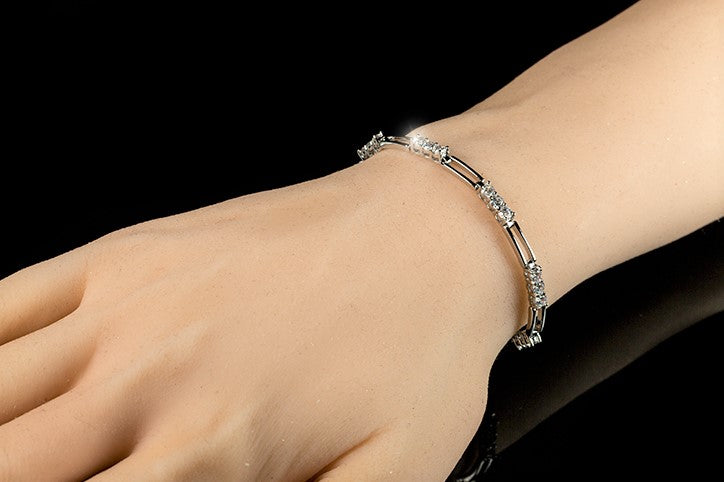 Drina Triplet Round CZ Bracelet | 6.5in | 5ct