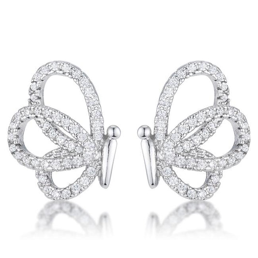 Edsel CZ Butterfly Stud Earrings
