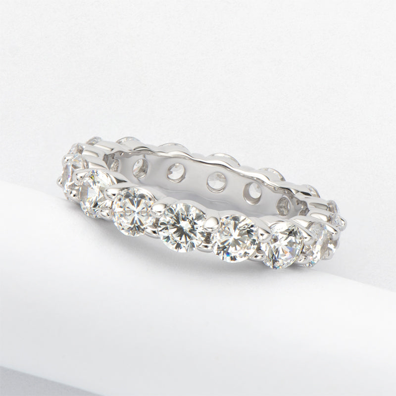 Elana 4mm Round CZ Eternity Ring | 6ct | 925 Sterling Silver