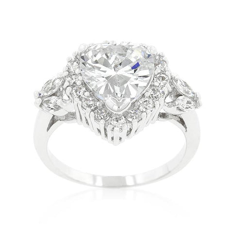 Elise 3.5ct Heart Halo Engagement Ring | 5ct