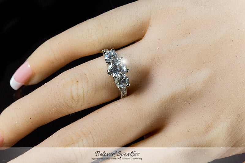 Elizabeth 7mm Three Stone Engagement Ring | 3ct
