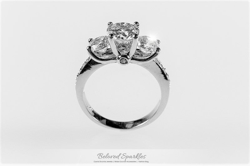 Elizabeth 7mm Three Stone Engagement Ring | 3ct
