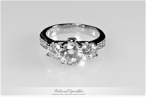Elizabeth Three Stone Rose Gold Engagement Ring | 3ct