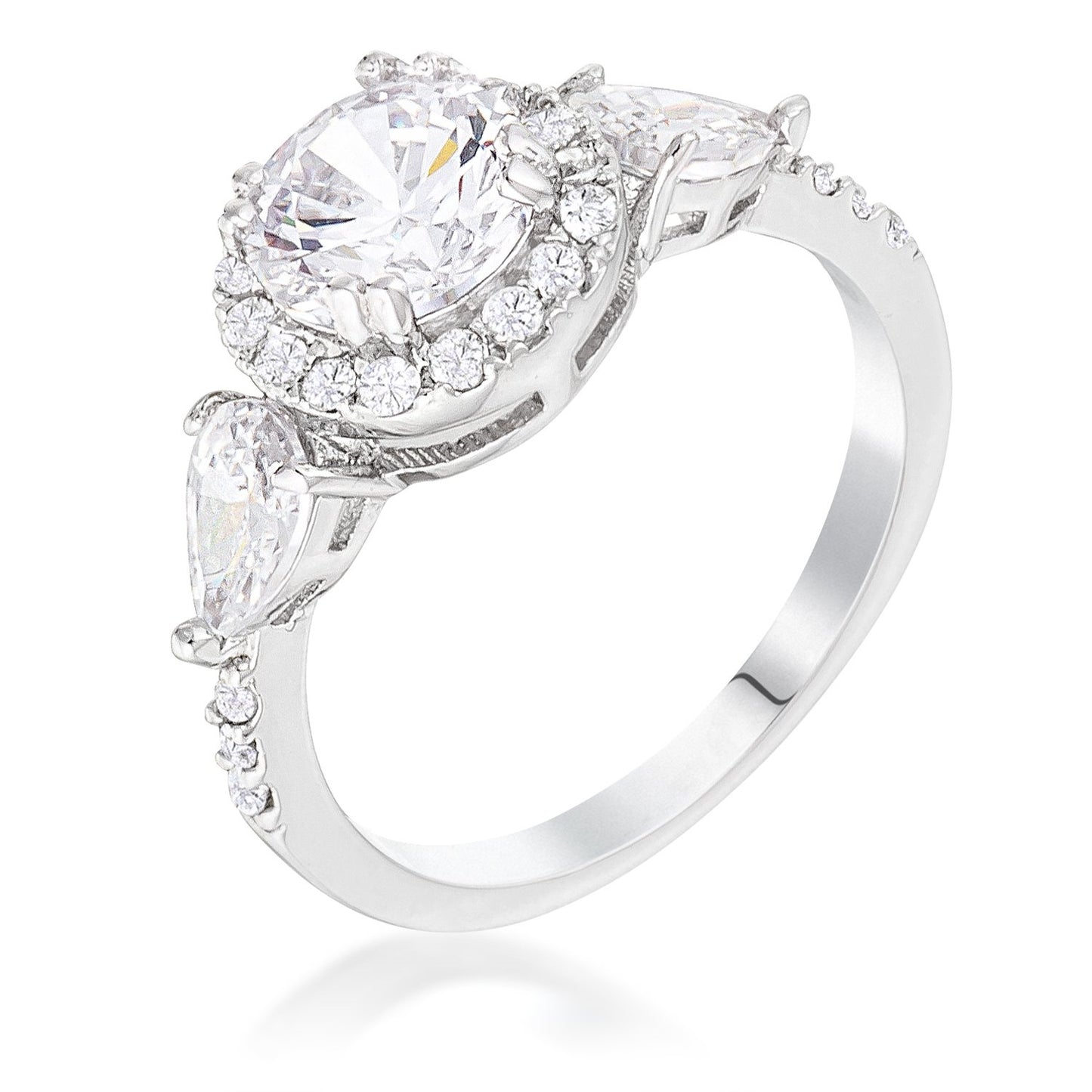 Elli 7mm Round CZ Three-Stone Engagement Ring | 1.5ct | 3ct