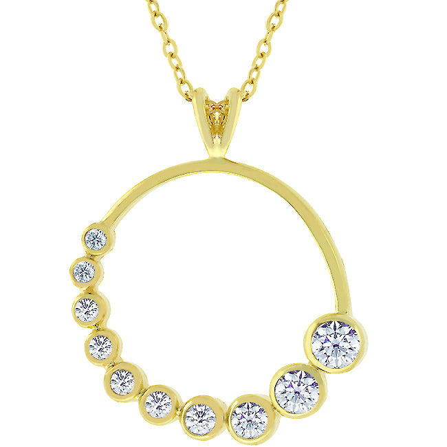 Eria Graduated CZ Gold Pendant