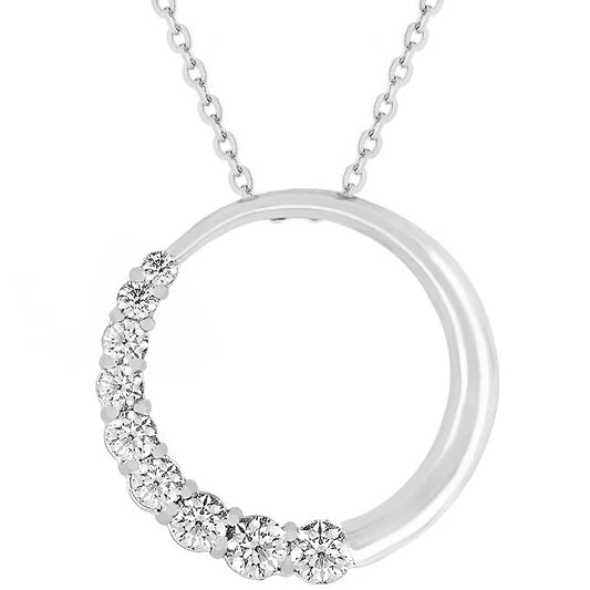 Elisa Graduated CZ Circle Pendant