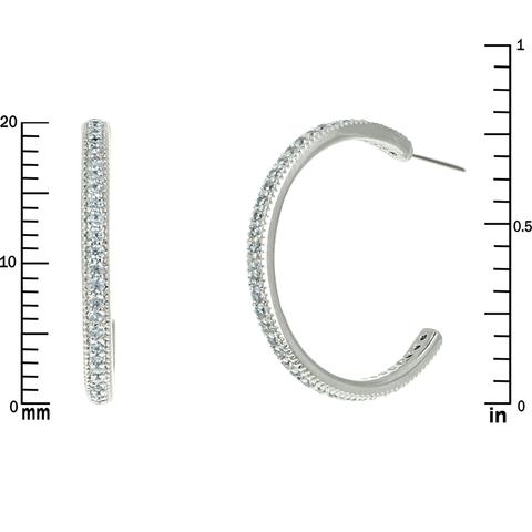 Fanny 20mm CZ Silver Hoop Earrings