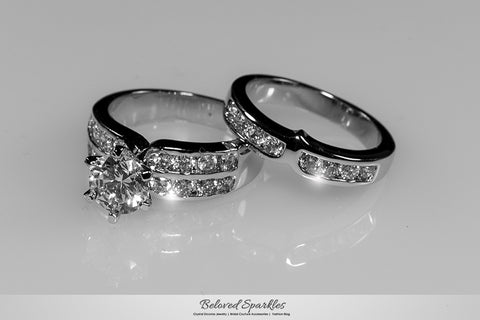Fatima 1.8ct Round Engagement Wedding Ring Set | 2.5ct