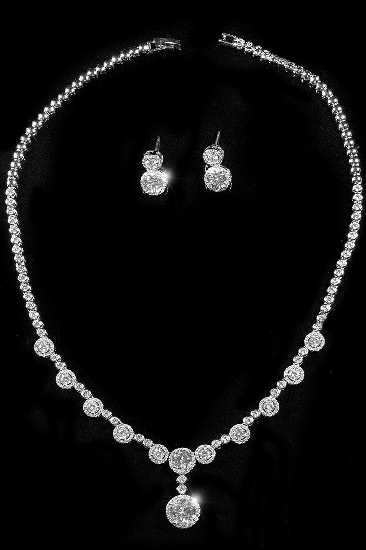 Fiona Divine Round Bezel Necklace Set