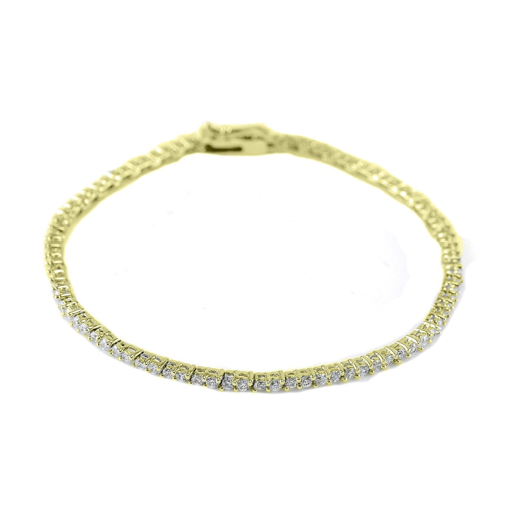 Flossie Round Gold Tennis Bracelet – 7in | 5ct
