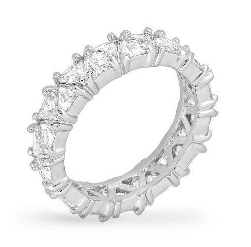 Freya 4mm Trillion Cut Eternity Band Ring | 6ct
