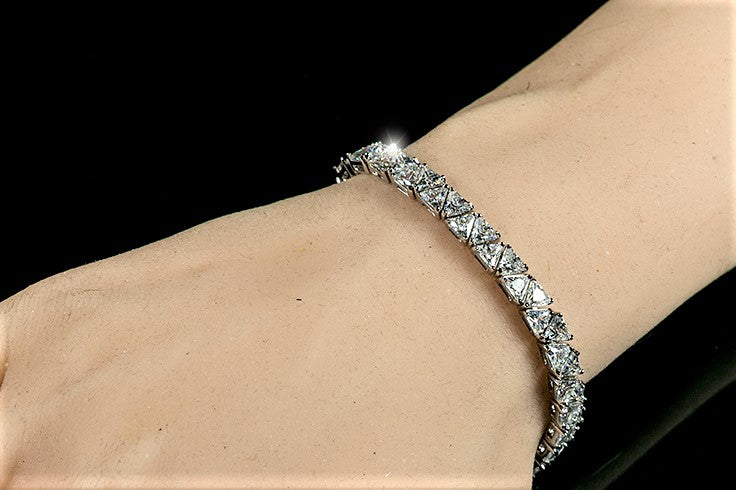 Freya 5mm Trillion CZ Tennis Bracelet | 7in | 28ct