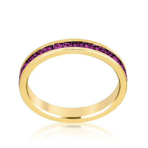 Gail Amethyst Purple Eternity Stackable Ring | 1ct | 18k Gold