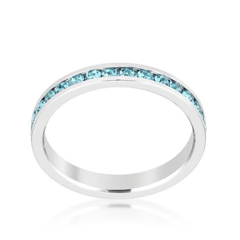 Gail Aqua Blue Eternity Stackable Wedding Ring | 1ct
