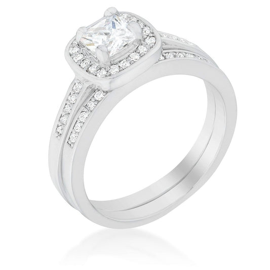 Grable 5mm Cushion Halo Engagement Ring Set | 0.8ct