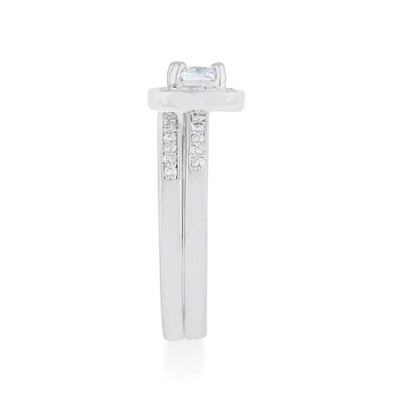 Grable 5mm Cushion Halo Engagement Ring Set | 0.8ct