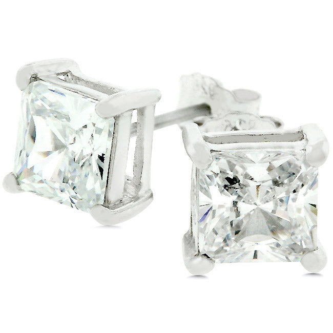 Halen Princess CZ Stud Earrings |4mm - 6mm | Sterling Silver