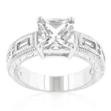Halle 8mm Princess CZ Engagement Ring | 3ct